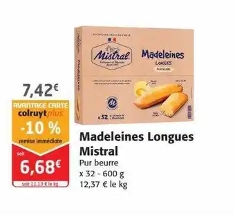 Colruyt Madeleines longues mistral offre