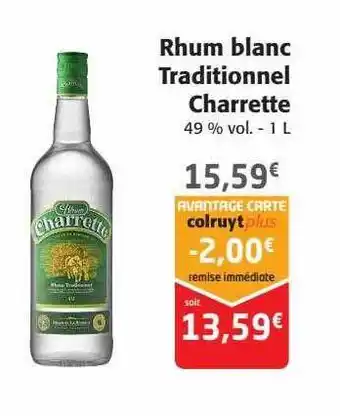 Rhum blanc traditionnel charrette