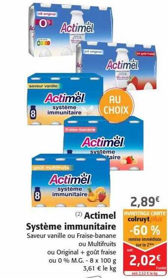 Colruyt Actimel système immunitaire offre