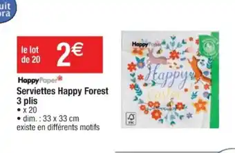 Cora x Carrefour Serviettes Happy Forest offre
