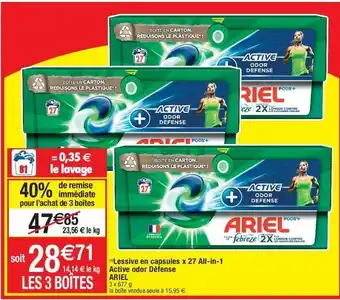 Cora x Carrefour Lessive en capsules ariel offre