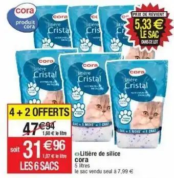 Cora x Carrefour Litière pour chats cora offre