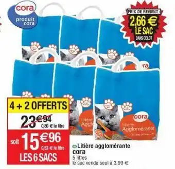 Cora x Carrefour Litière pour chats cora offre