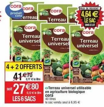 Cora x Carrefour Terreau universel cora offre