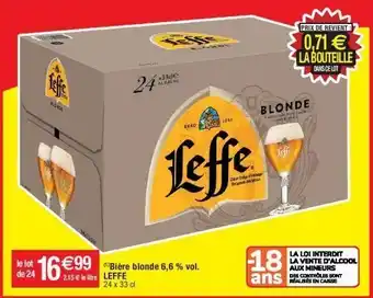 Cora x Carrefour Bière blonde leffe offre