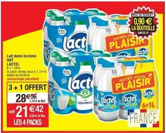 Cora x Carrefour Lait demi-écrémé lactel offre