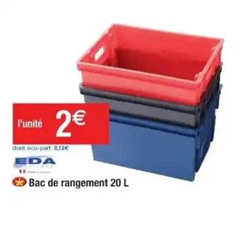 Cora x Carrefour Bac de rangement 20L offre
