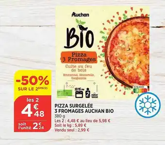 Bi1 Pizza surgelée 3 fromages auchan bio offre