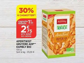 Bi1 Apéritwist gruyère aop kambly bio offre