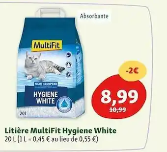 Maxi Zoo Litière multifit hygiène white offre