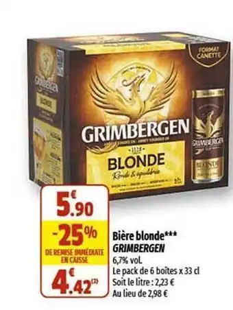 Coccinelle Supermarché Bière blonde grimbergen offre