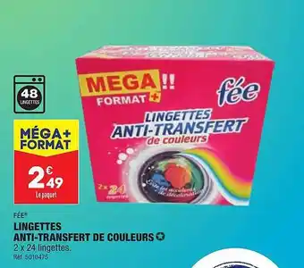 Lingettes anti-transfert de couleurs fée