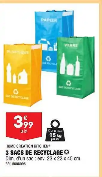 ALDI 3 sacs de recyclage home création kitchen offre