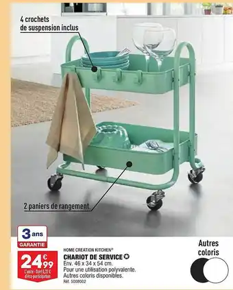 ALDI Chariot de service home création kitchen offre