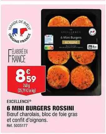 ALDI 6 mini burgers rossini excellence offre