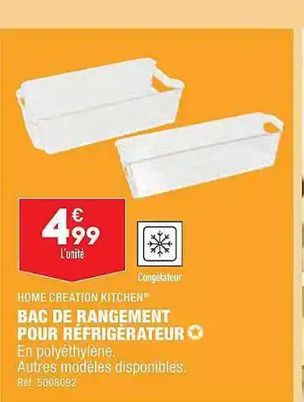 ALDI Bac de rangement pour réfrigérateur home création kitchen offre
