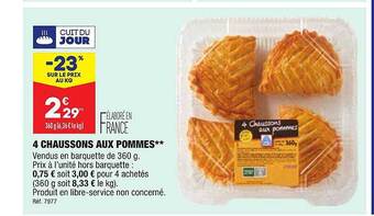 ALDI 4 chaussons aux pommes offre