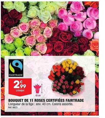 ALDI Bouquet de 11 roses certifiées fairtrade offre