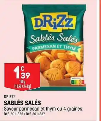 ALDI Sablés salés drizz offre