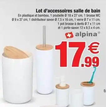 Bazarland Lot d'accessoires salle de bain alpina offre
