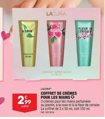 ALDI Coffret de crèmes pour les mains lacura offre