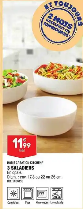 ALDI 3 saladiers home création kitchen offre