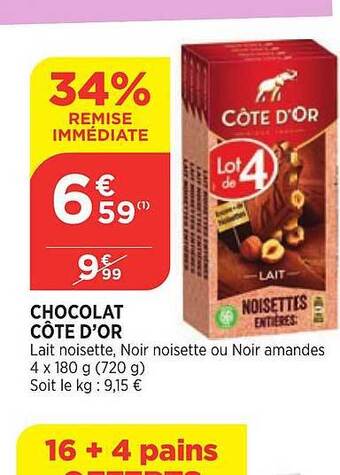Bi1 Chocolat côte d'or offre