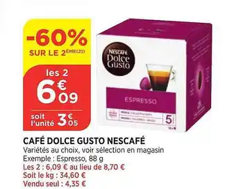 Bi1 Café dolce gusto nescafé offre