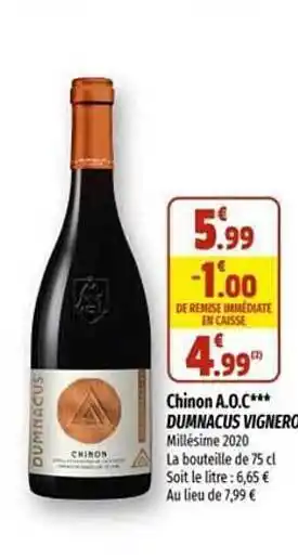 Coccinelle Express Chinon a.o.c. dumnacus vignerons offre