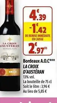 Coccimarket Bordeaux a.o.c. la croix d'austéran offre