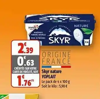 Coccimarket Skyr nature yoplait offre