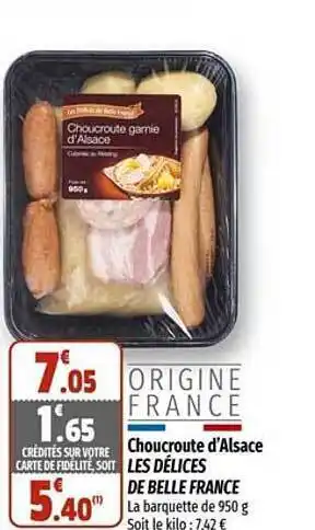 Coccimarket Choucroute d'alsace les délices de belle france offre