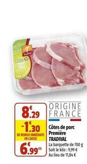 Coccinelle Express Côtes de porc première tradival offre