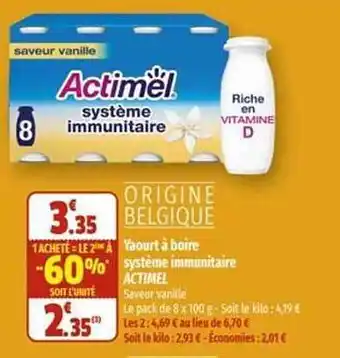 Yaourt Ă boire systĂšme immunitaire actimel