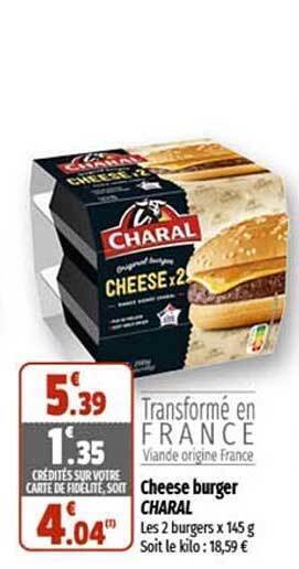 Coccinelle Supermarché Cheese burger charal offre
