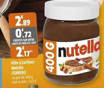 Coccinelle Supermarché Pâte à tartiner nutella ferrero offre