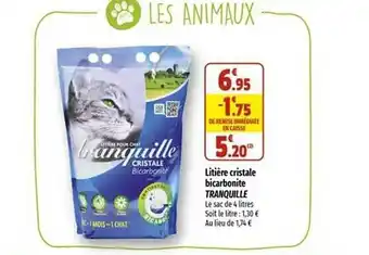 Coccinelle Express Litière cristale bicarbonite tranquille offre