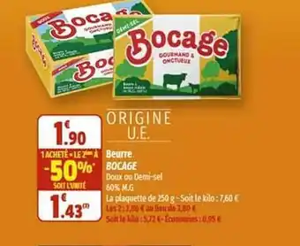 Coccinelle Supermarché Beurre bocage offre