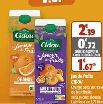 Coccinelle Supermarché Jus de fruits cidou offre