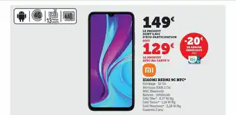 Hyper U Xiaomi redmi 9c nfc offre
