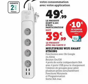 Hyper U Multiprise wifi smart strong offre