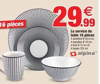 Bazarland Le service de table 16 pieces offre