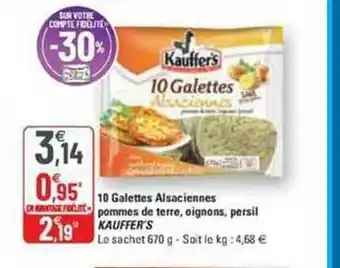 G20 10 galettes alsaciennes pommes de terre, oignons, persil kauffer's offre