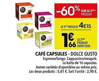 Supeco Café capsules - dolce gusto offre