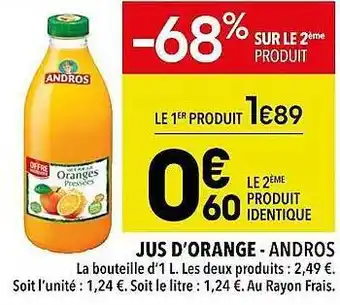 Supeco Jus d'orange - andros offre