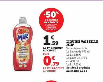 Super U Liquide vaisselle mir offre