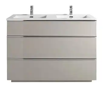 Castorama Meuble sous vasque taupe pamili 120 cm + plan vasque en résine offre