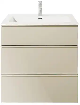 Castorama Meuble sous vasque taupe pamili 80 cm + plan vasque en résine offre