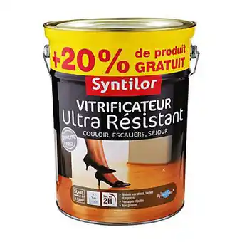 Castorama Vitrificateur ultra résistant syntilor cire naturelle 5l + 20% gratuit offre