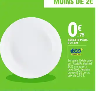 E.Leclerc Assiette Plate 25cm offre